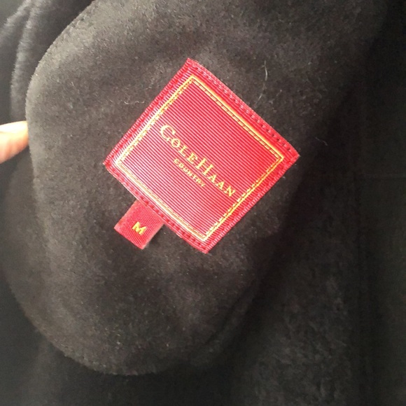 Cole Haan Vintage ✨Rare ✨ Country Suede Shearling Wrap Coat Sz M - Picture 2 of 8